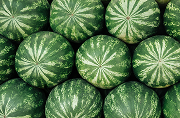 close-up-view-of-a-heap of-fresh-watermelons